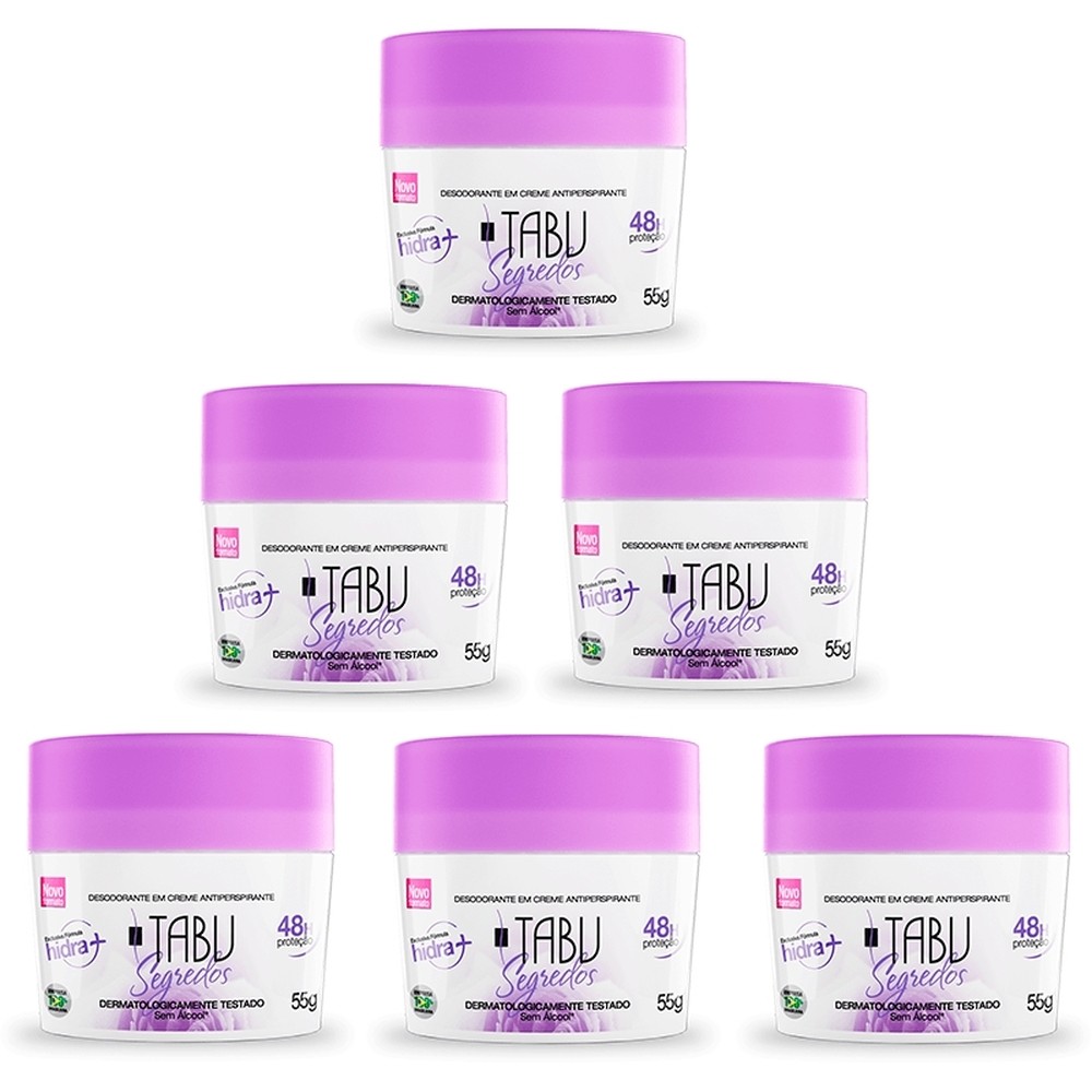 Kit 6 unid – Desodorante Creme Antitranspira