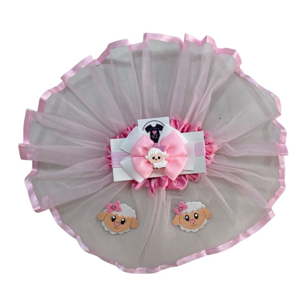 Bebê- Saia de Tule + Laço (Tutu) Animais –