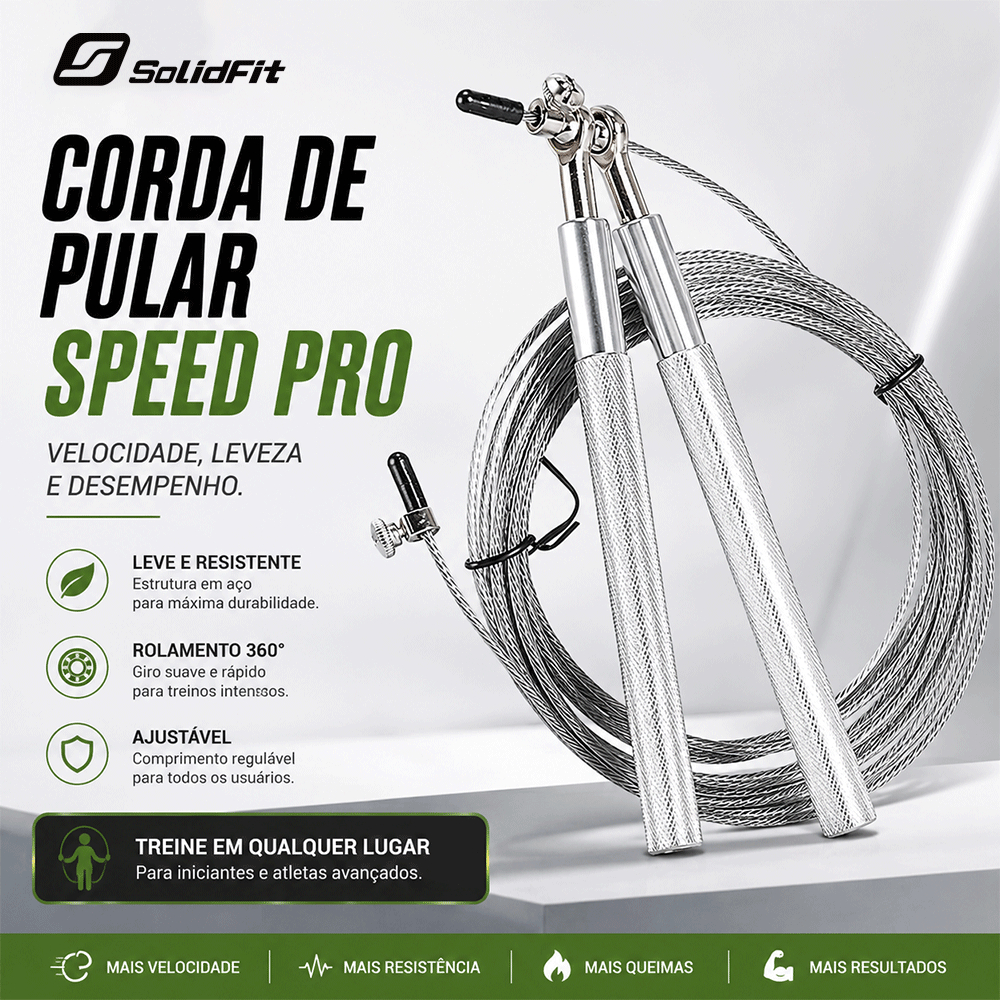Soloever Corda de Pular de Aço Profissional com R