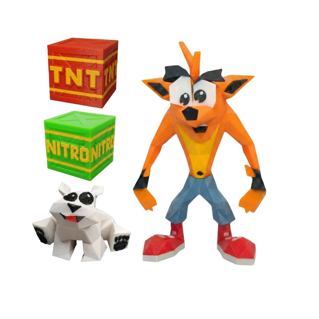 Crash Bandicoot Boneco Premium Playstation Low Pol