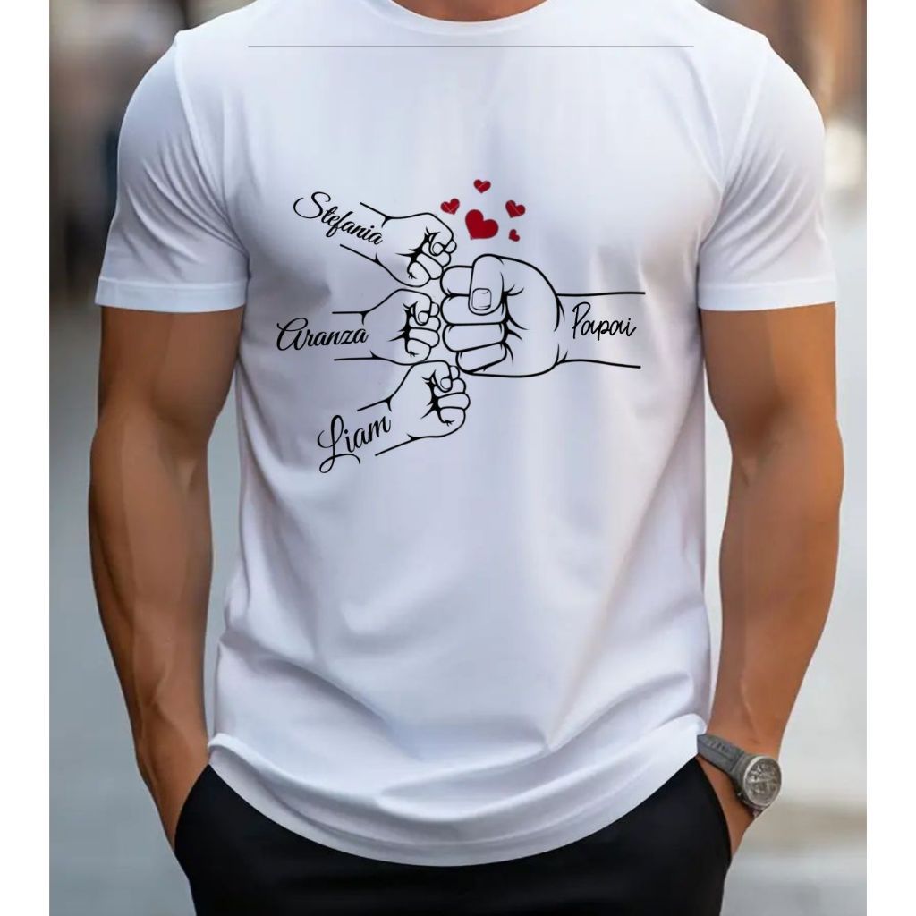 Camiseta dia dos pais personalizada com nome famil
