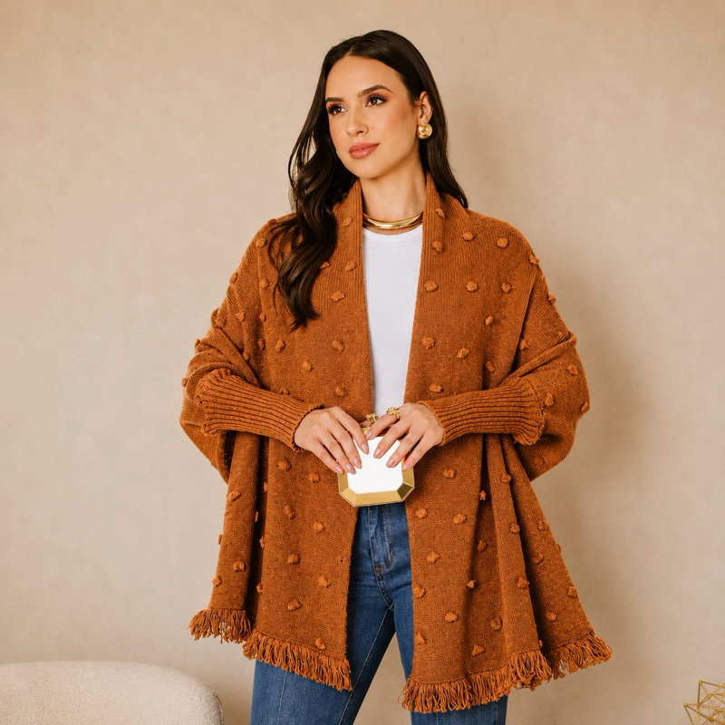 Capa Pipoca Poncho Xale Tamanho Único e Plus Size