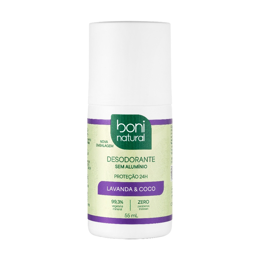 Desodorante Roll-On Lavanda e Coco 55ml Boni Natur