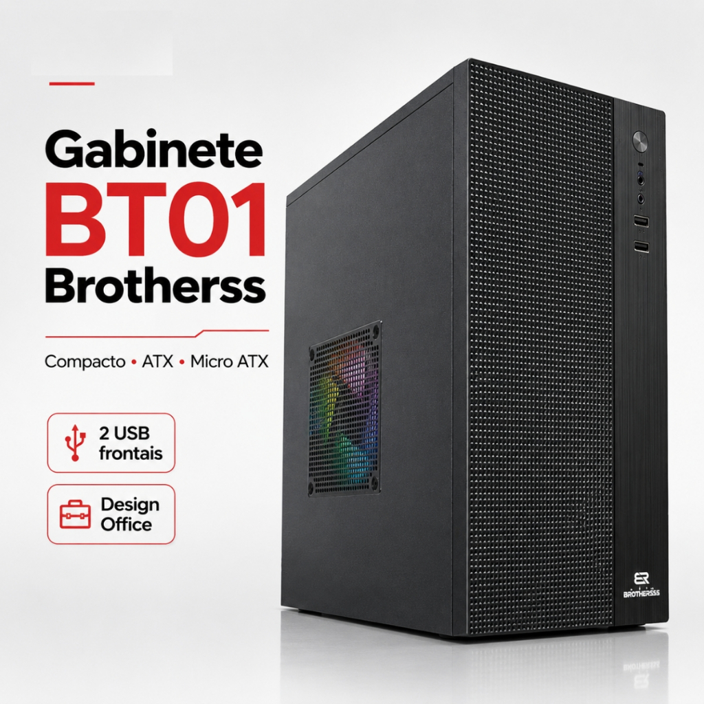 Gabinete Micro Atx/Mini e ATX Mid Tower Compacto M