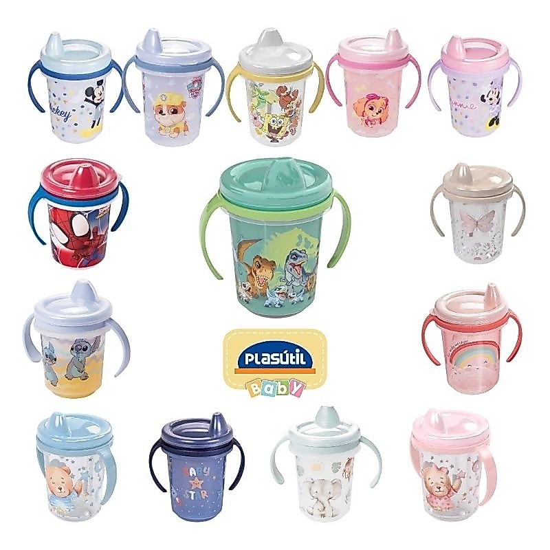 Copo Caneca Bico Trio Com Alça e Tampa Removível