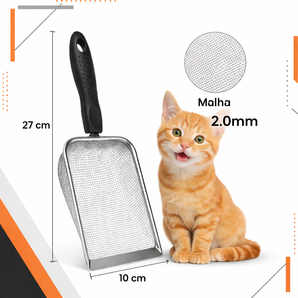 Pá Higiênica Inox para Gatos/ Pá coletora de Ar