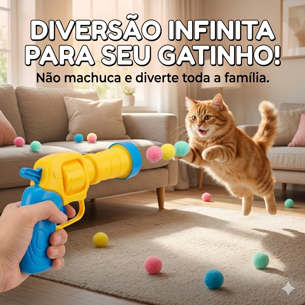 Brinquedo de Pistola Lançador de Bolas de Pelúci