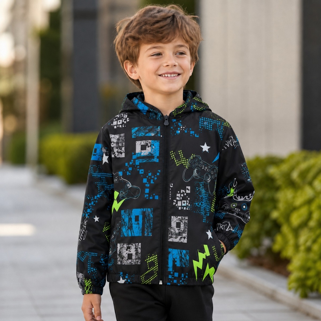 Corta Vento Infantil 02 ao 18Liso Ou Estampado Cap