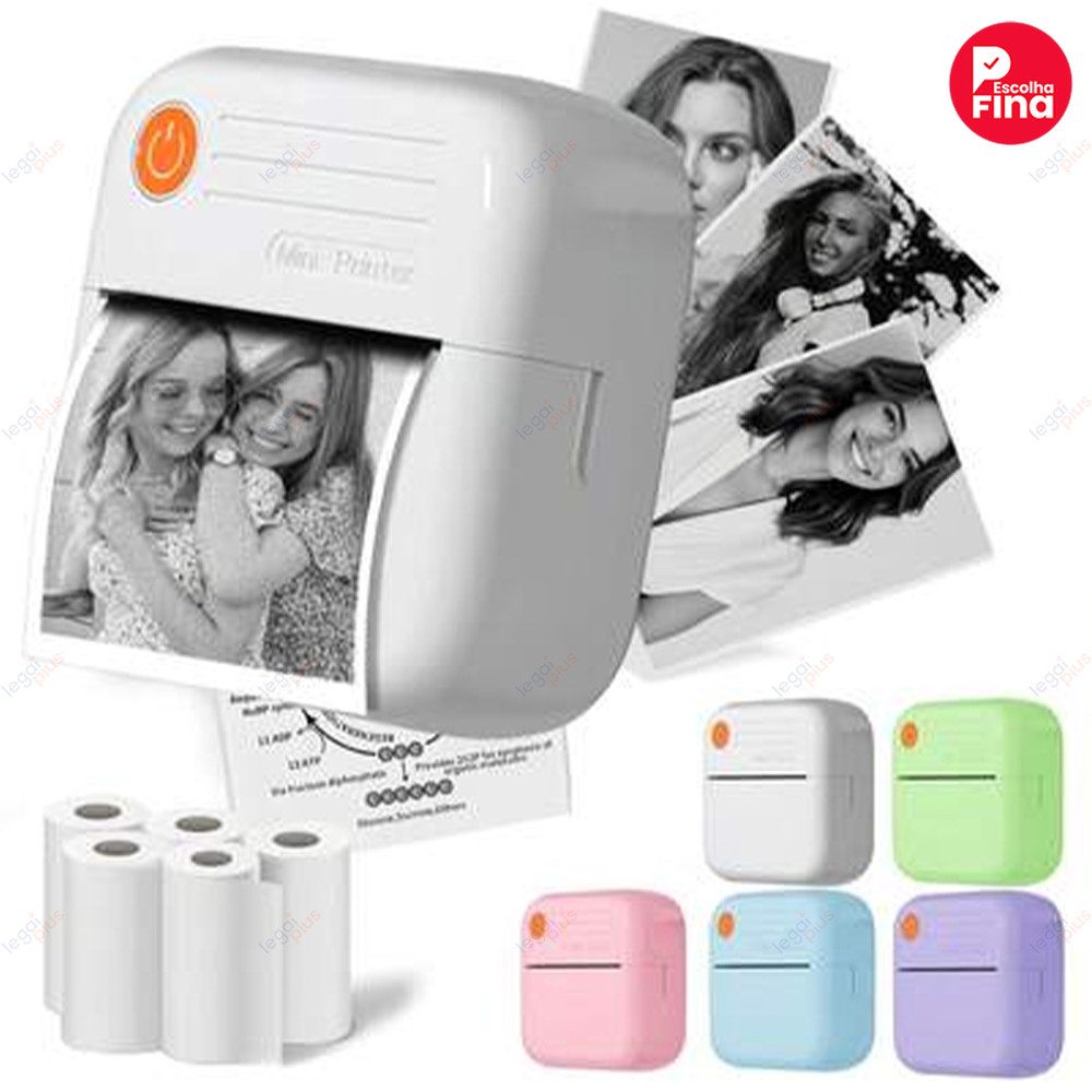 Mini impressora portátil :impressão de fotos,reg