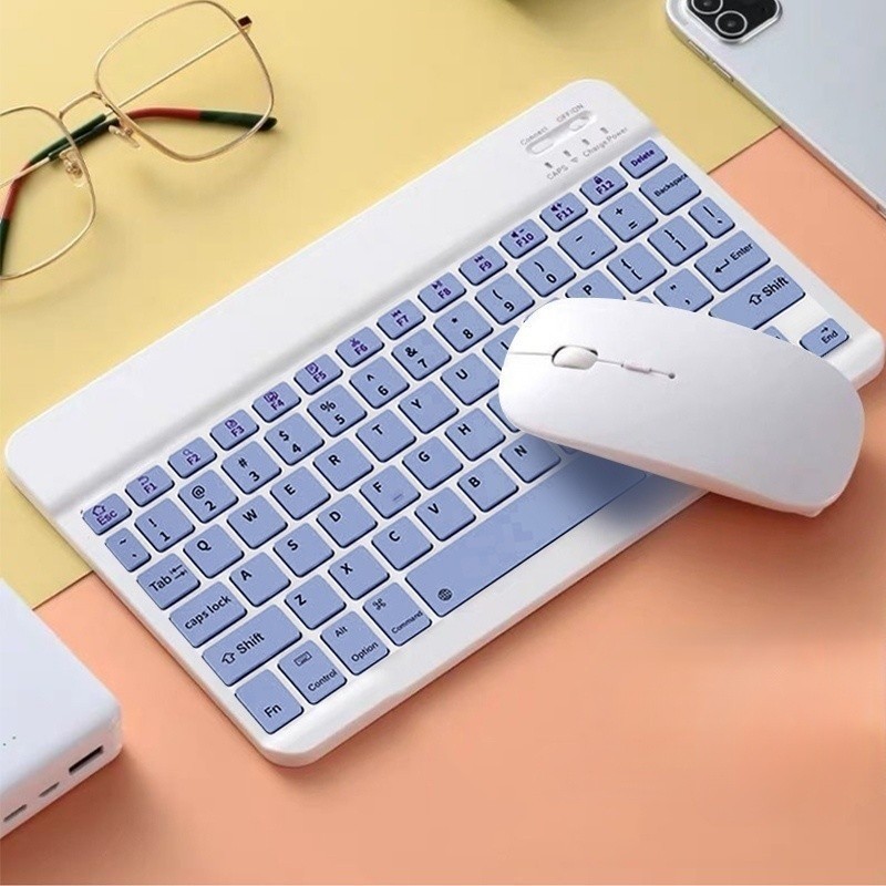 Kit Teclado E Mouse Bluetooth 5.2 Compatível Pc i