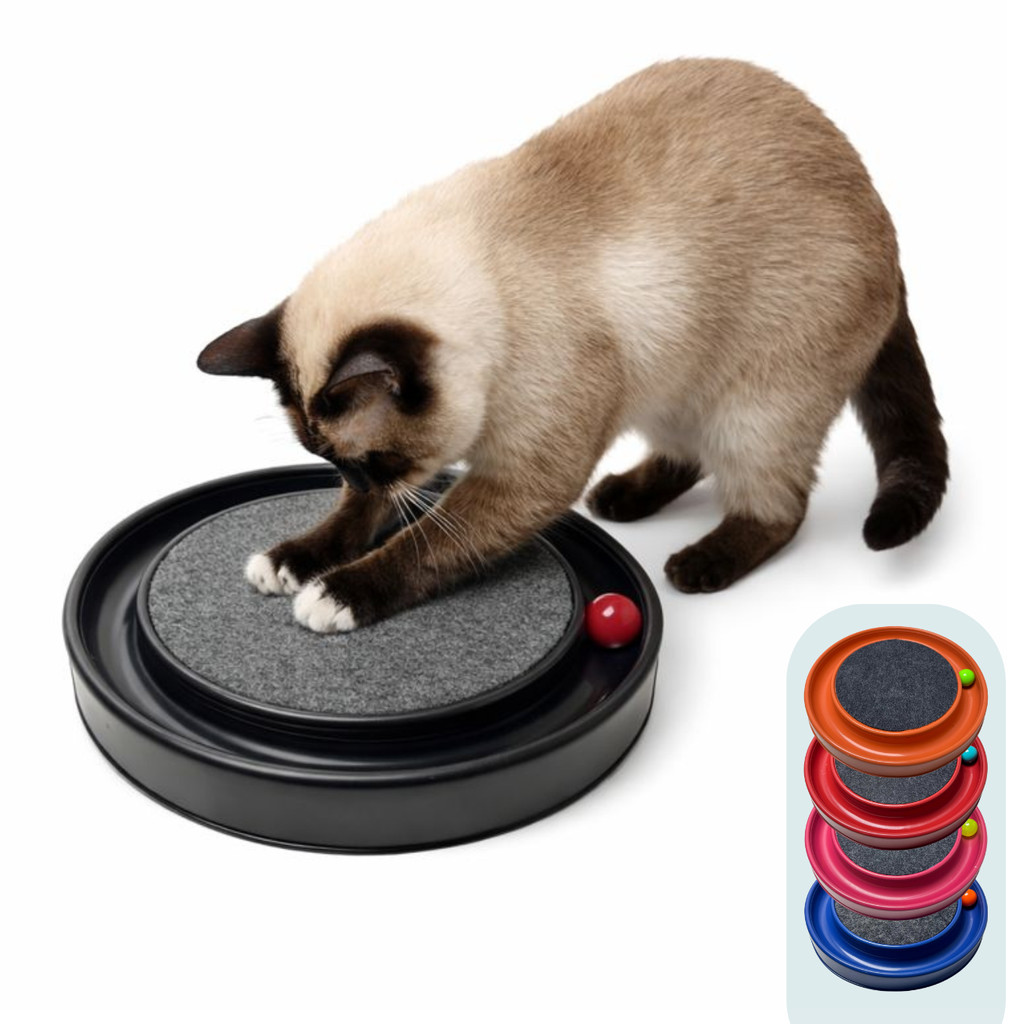 Arranhador Redondo Para Gato Relax Com Bolinha Mia