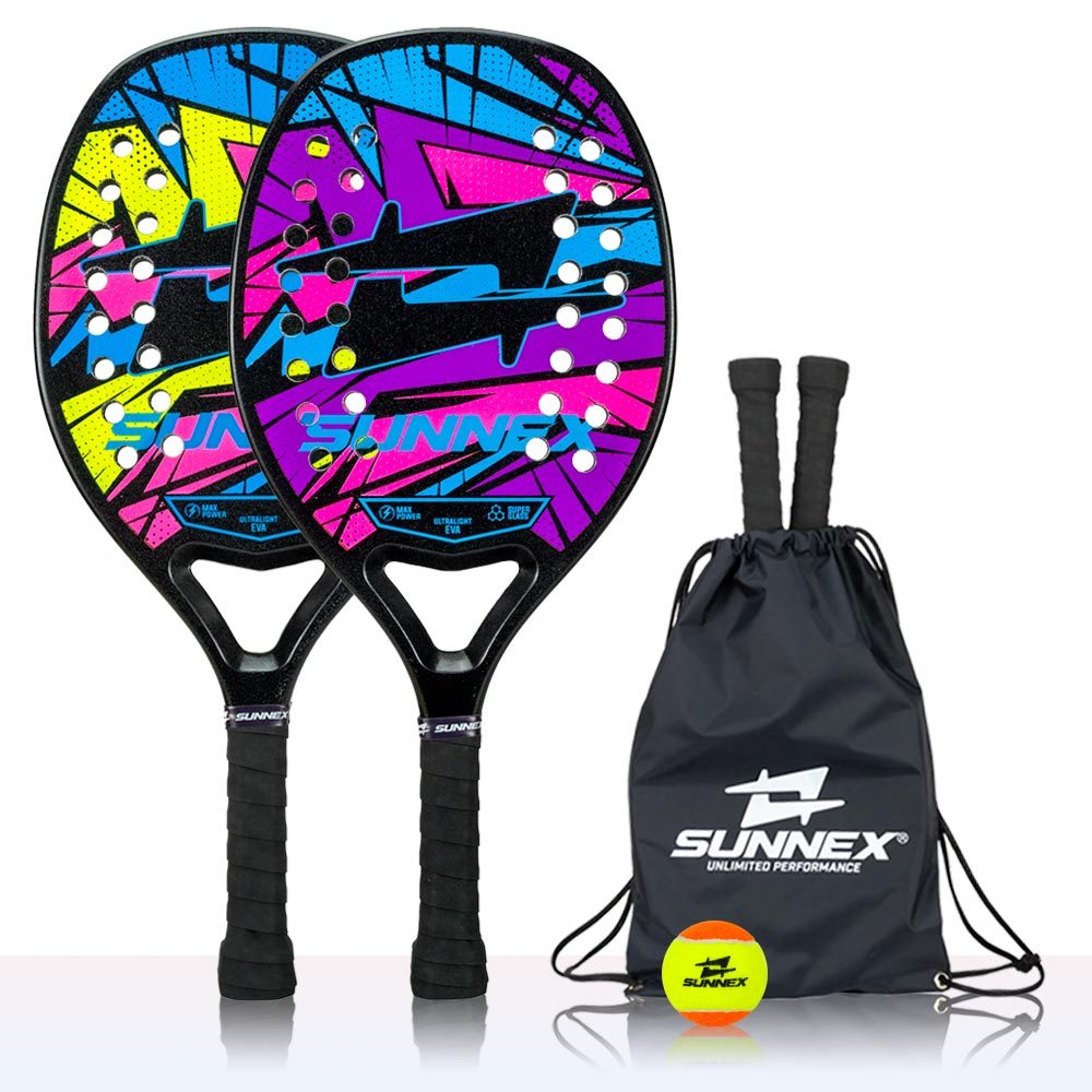 Kit 2 Raquete Beach Tennis + Reforço em Carbono 3