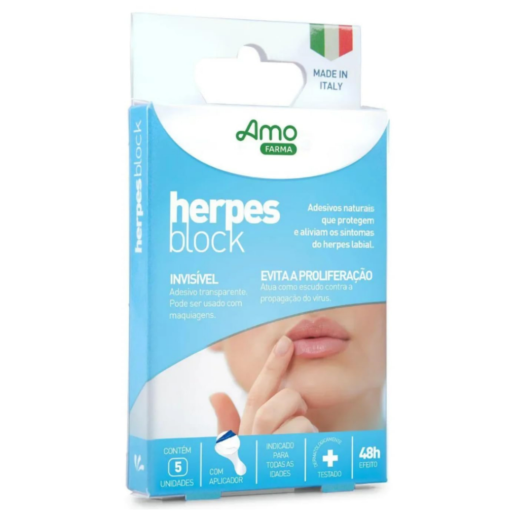 Adesivos Naturais Herpes Block Labial Amo Farma 5u