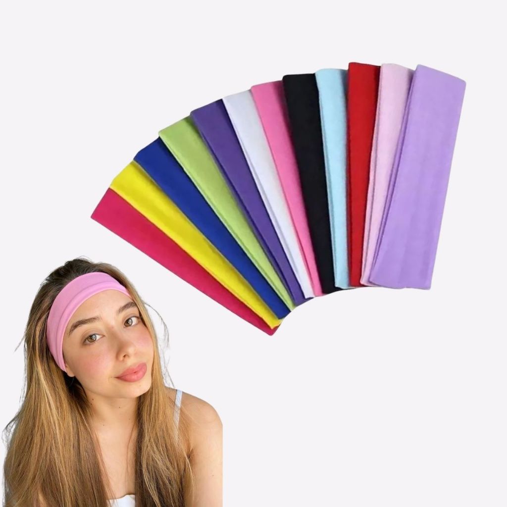Kit Faixas De Cabelo Confortável Elástica Esport