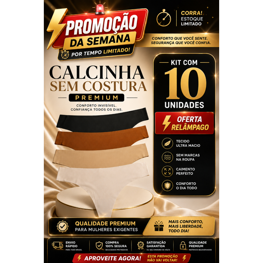 Kit 10 Calcinhas Fio Dental Sem Costura não Marca