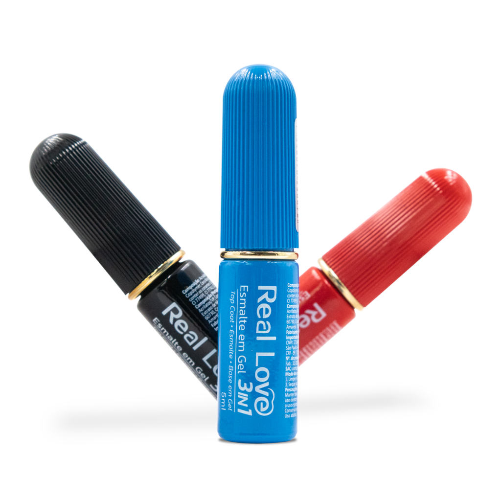 Esmalte em Gel 3 em 1-Base/Esmalte/Top Coat –