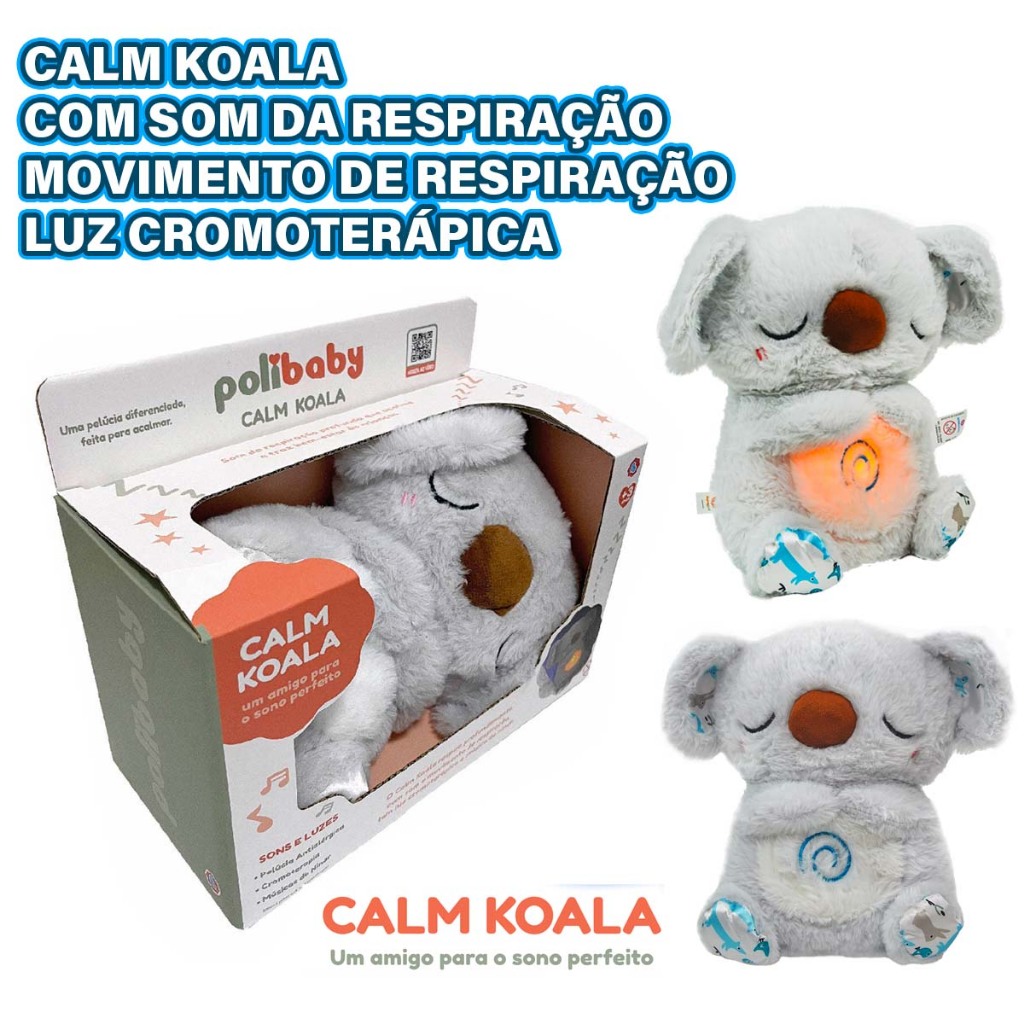 Pelúcia Coala Que Respira Som Luz Bebê Musical C
