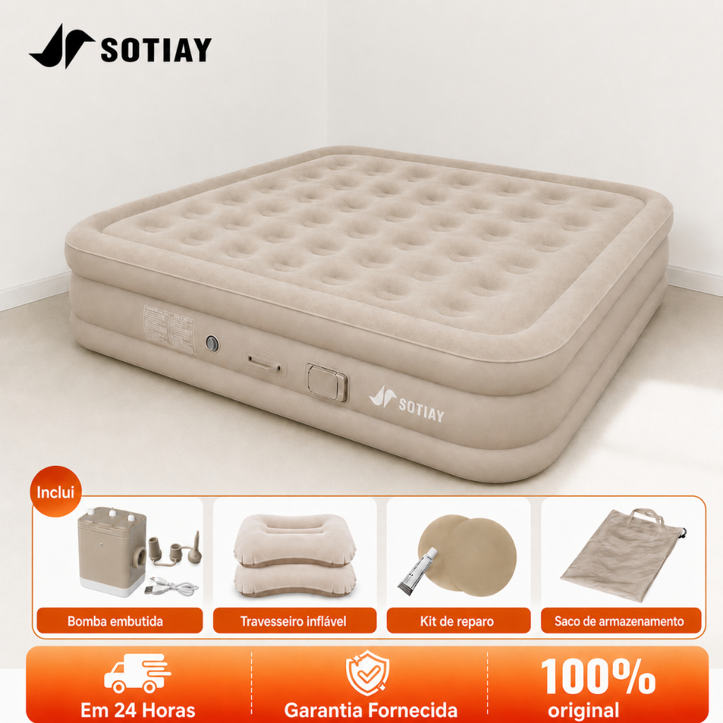 Sotiay Colchão Inflável Queen Casal Cama De Camp