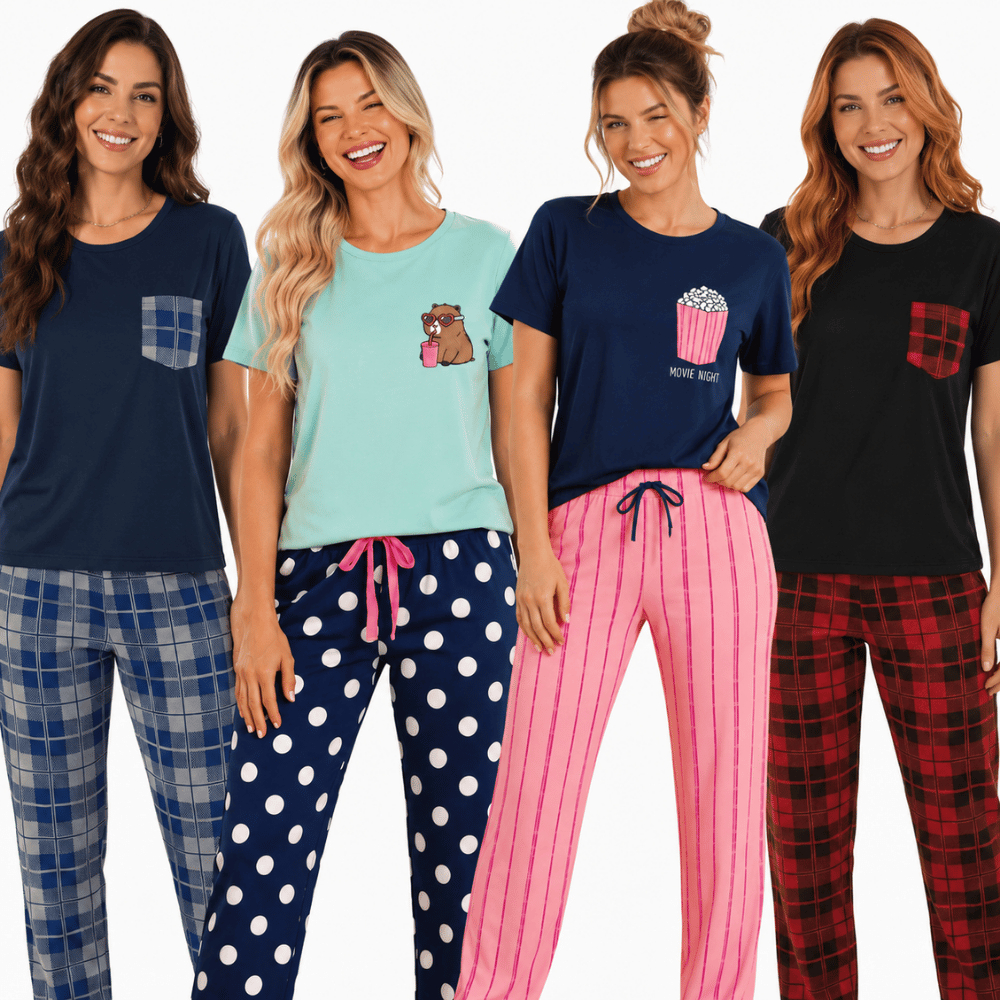 Pijama Feminino Meia Estação/Pijama Feminino Lon