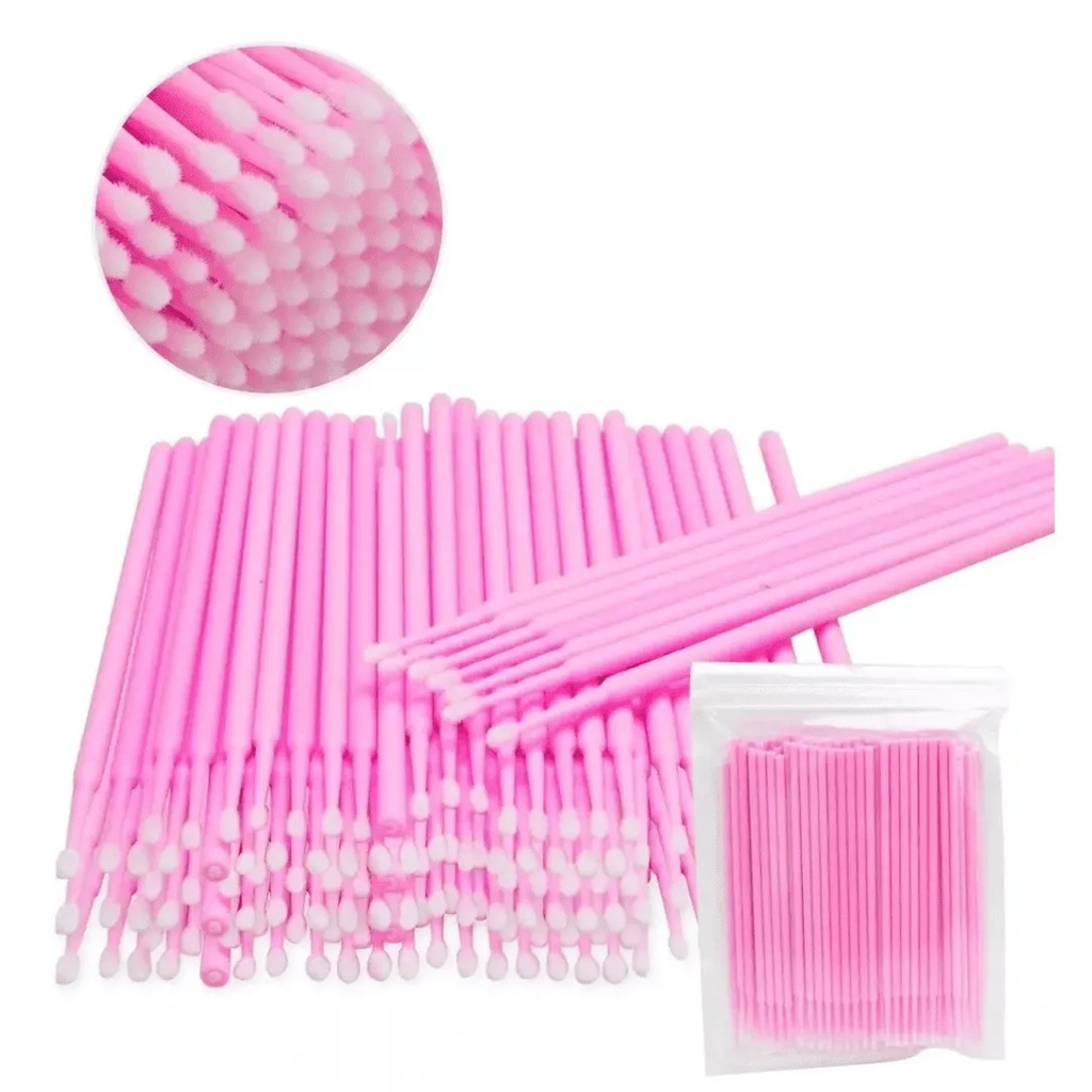 100 Microbrush Cotonete Alongamento Cílios Fio A 