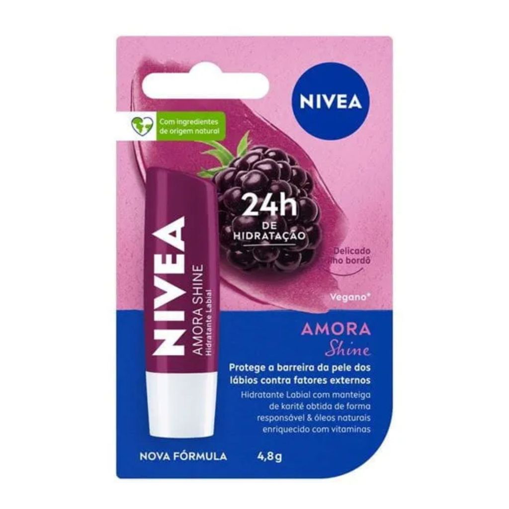 Protetor Labial Nivea Amora Shine Hidratante Labia