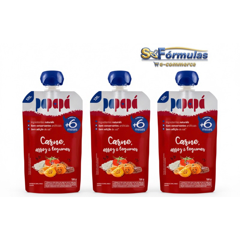 Papinha Papapá – Carne, Arroz e Legumes 
