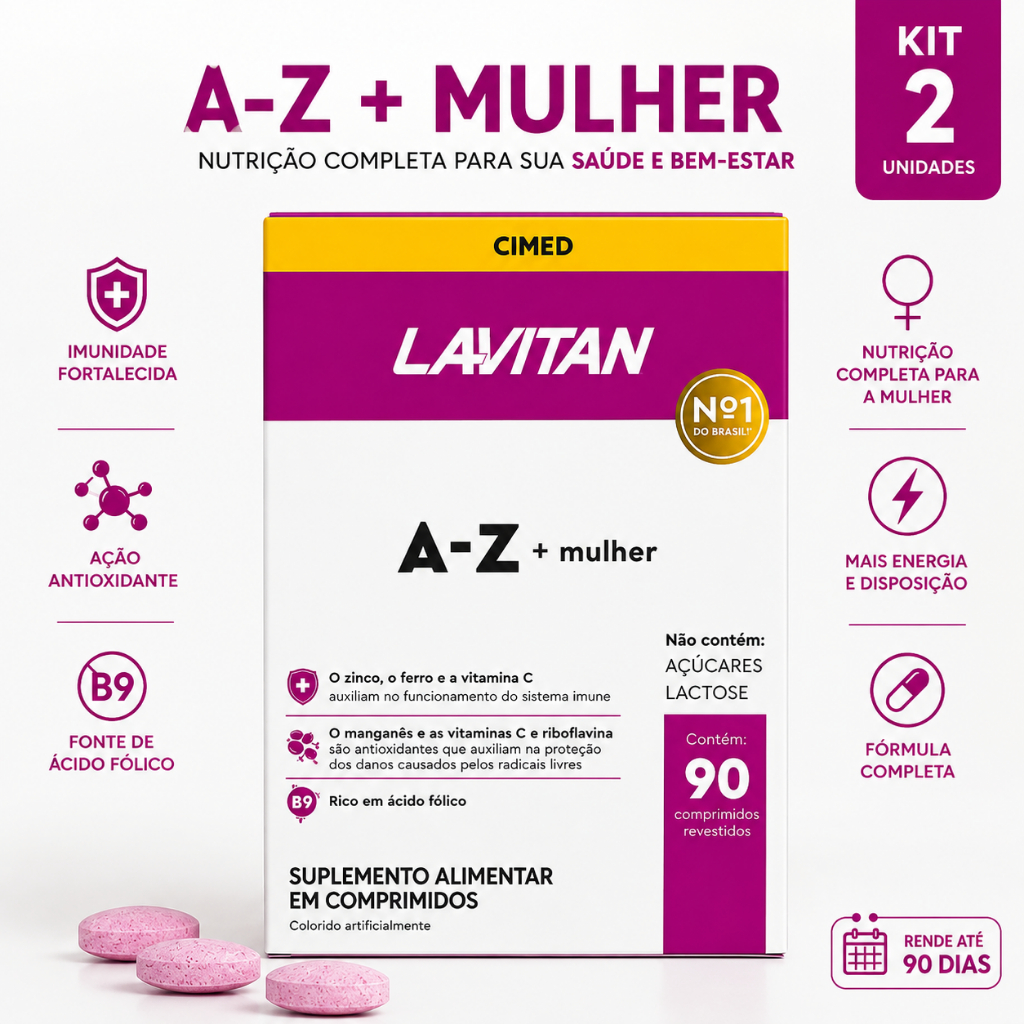Lavitan A-z Mulher 90 Comprimidos Sem Sabor Sem Sa