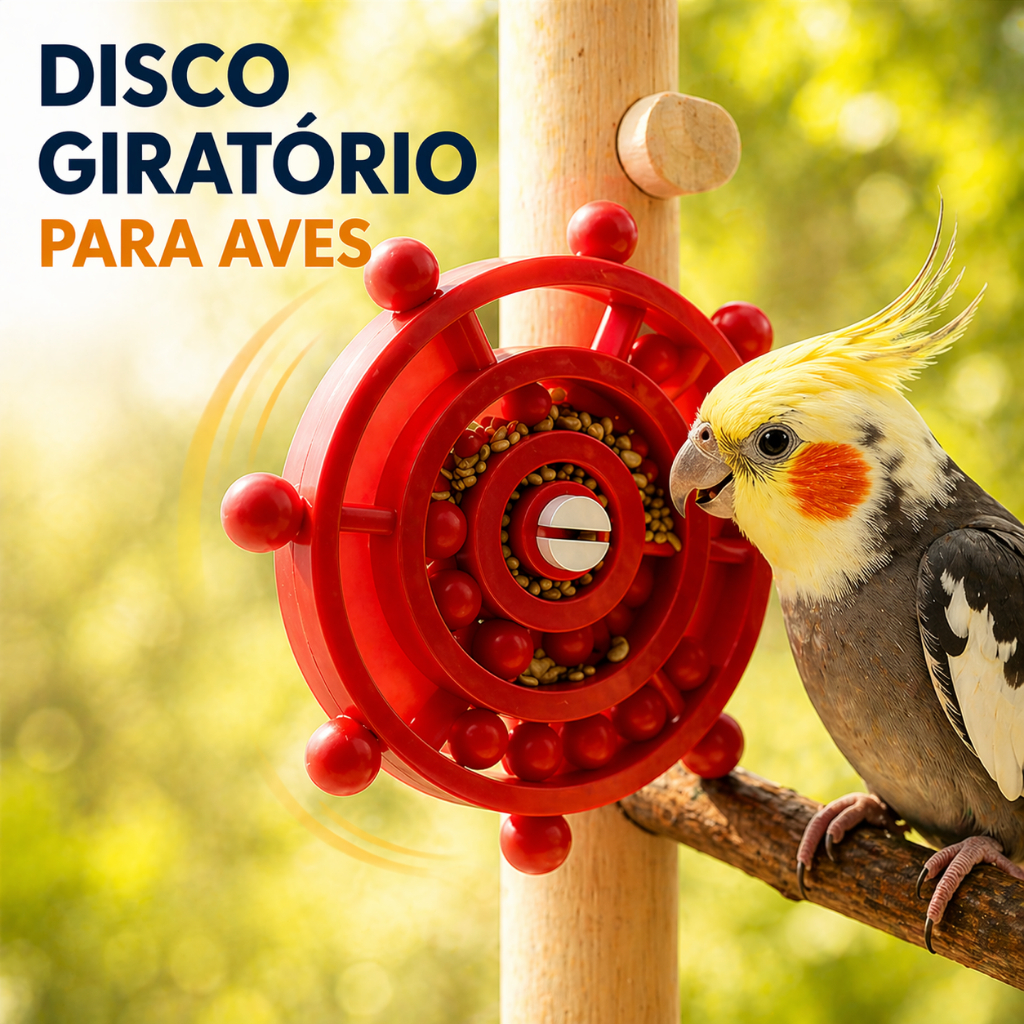 Disco Giratório Interativo p/ Aves Brinquedo Educ
