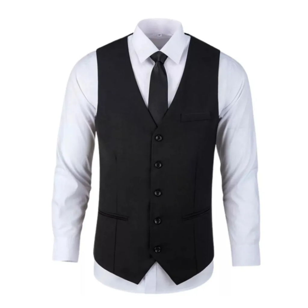 Colete Social Masculino Slim Fit Oxford Ajustável