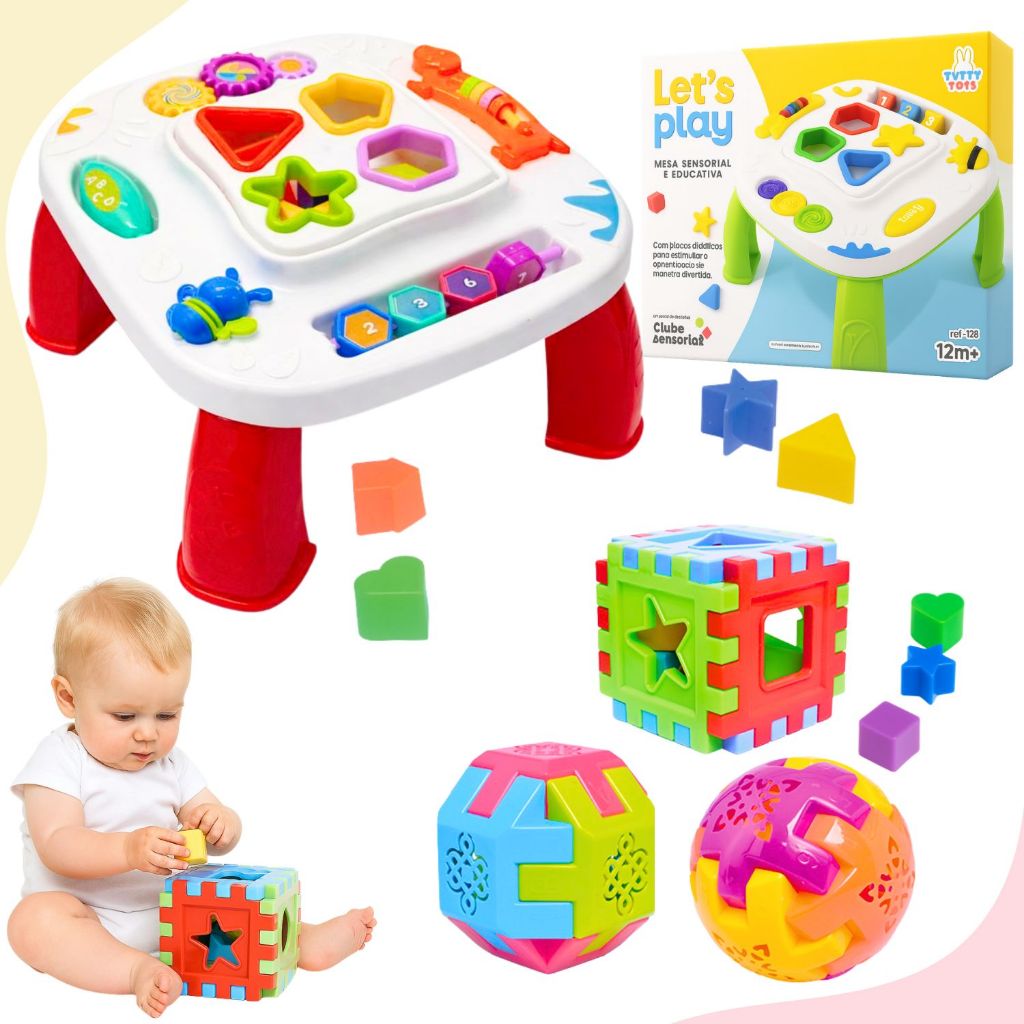 Kit Mesinha Didática Infantil Sensorial Mesa Dive