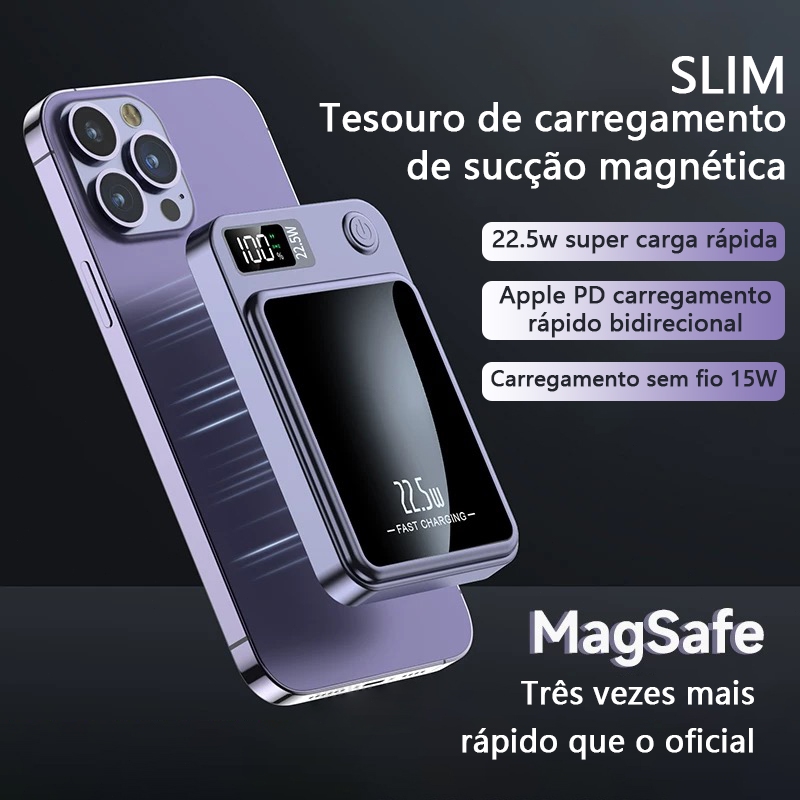 Carregador Portátil Para Iphone Indução Magsafe