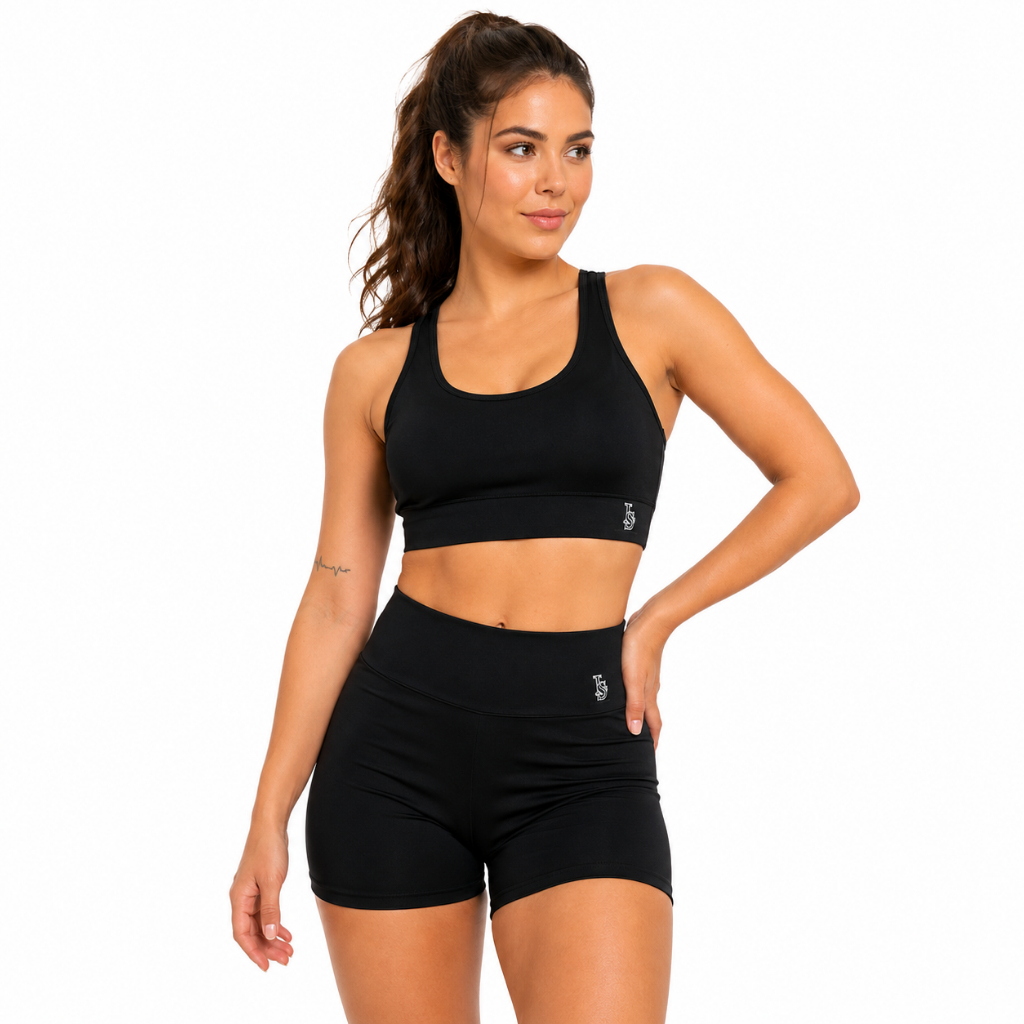 Conjunto Suplex  Feminino Top + Shorts de Cintura 