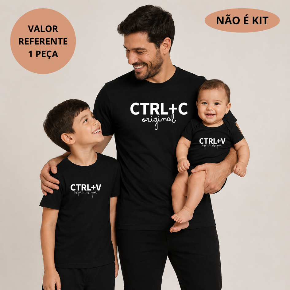 Camiseta Adulto/ Infantil/ Body CTRL+C – CTR