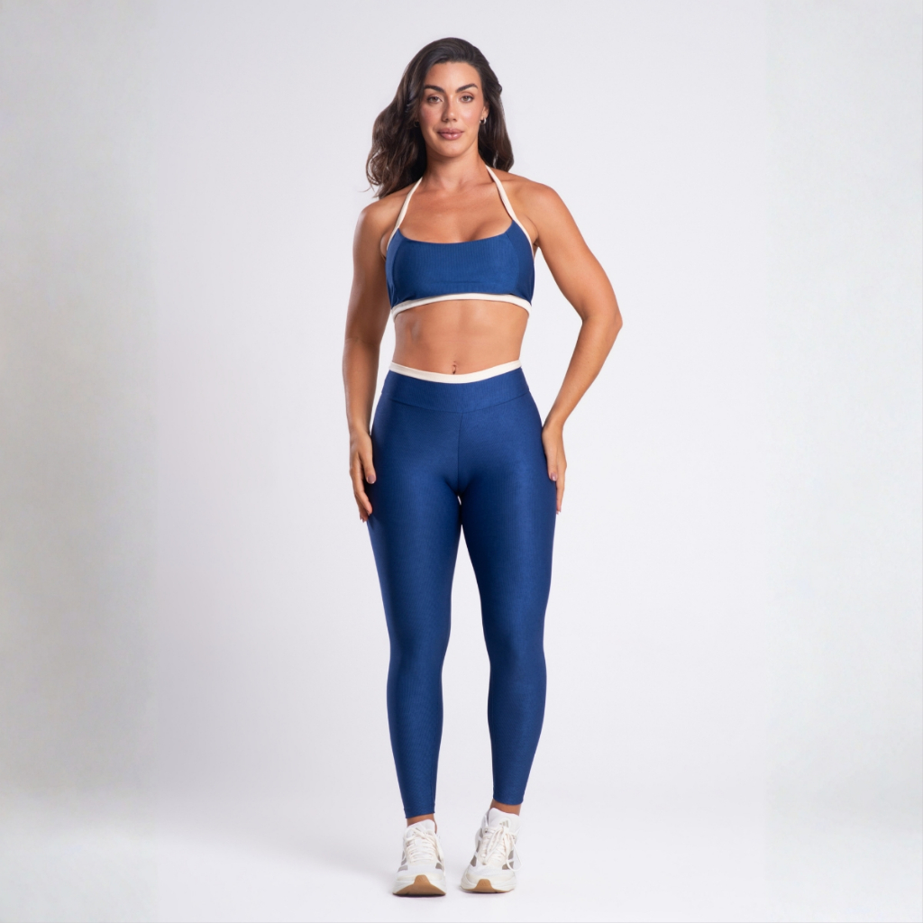 Conjunto Academia Feminino Canelado Top e Legging 