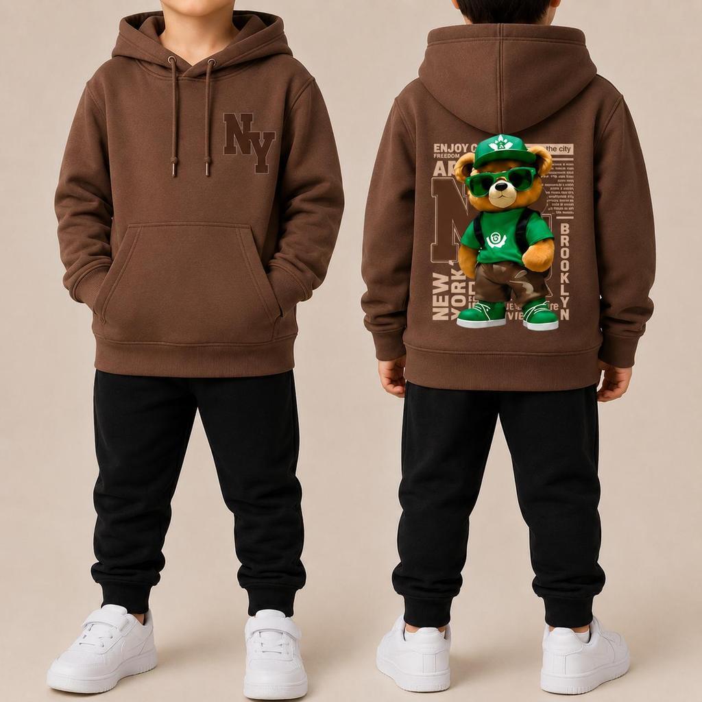 Kit Conjunto Masculino infantil Com Gorro Moletom