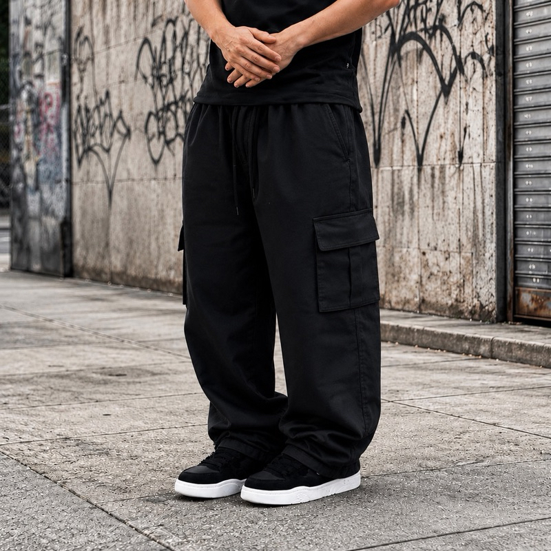 Calça Cargo Unissex Streetwear Tendência