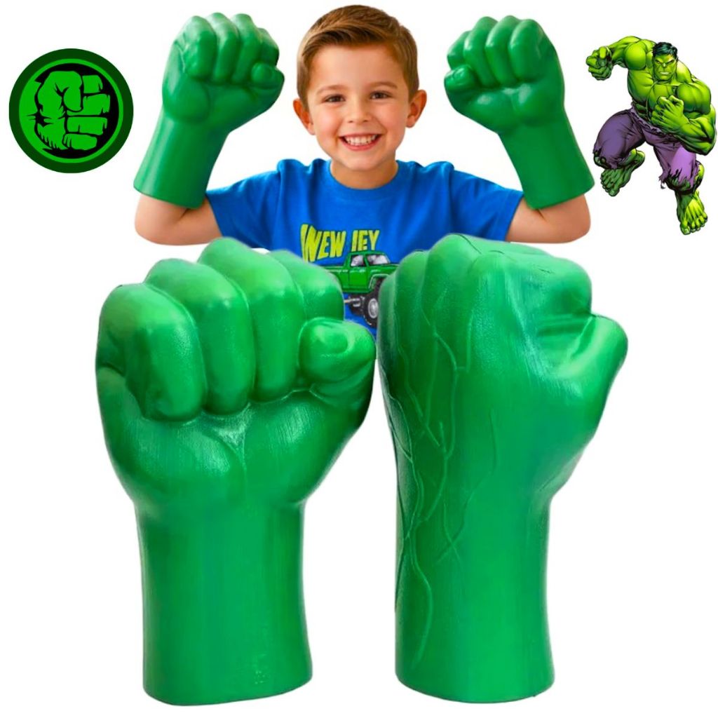 Kit C/ 2 Luvas Do Hulk Vingadores Brinquedo Infant