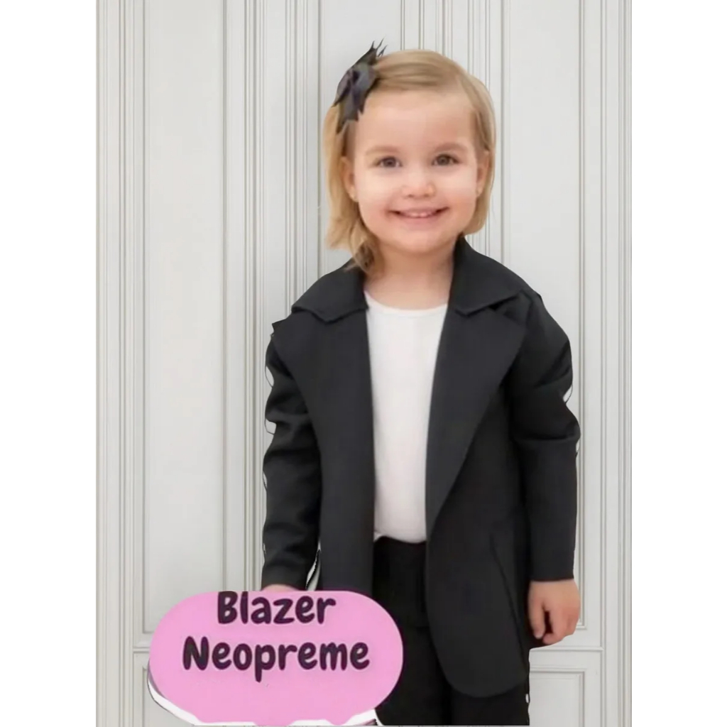 Blazer Casaco Mini Jaqueta Infantil Neoprene Menin