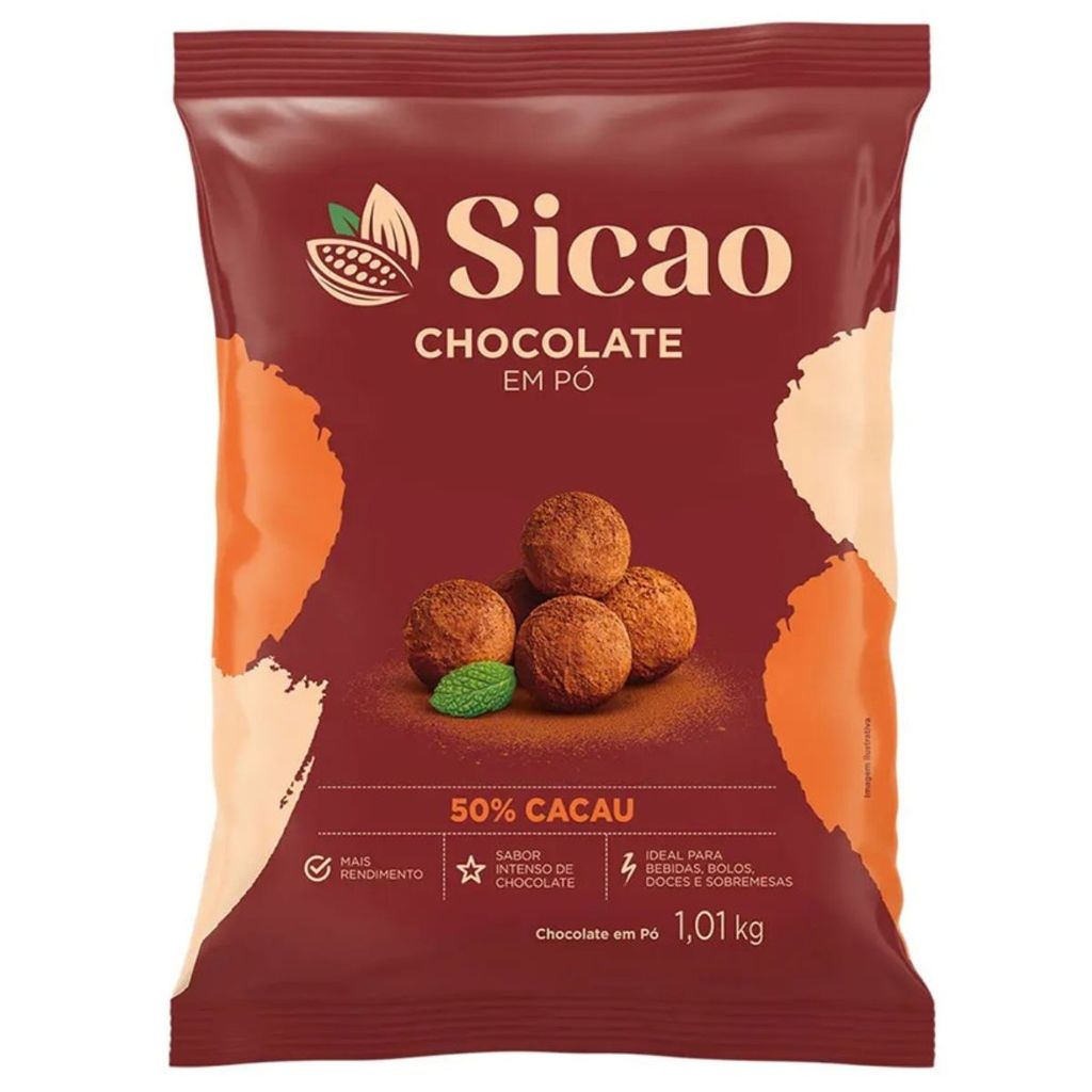 Chocolate Sicao Callebault 1kg 50% Cacau em Pó Pa