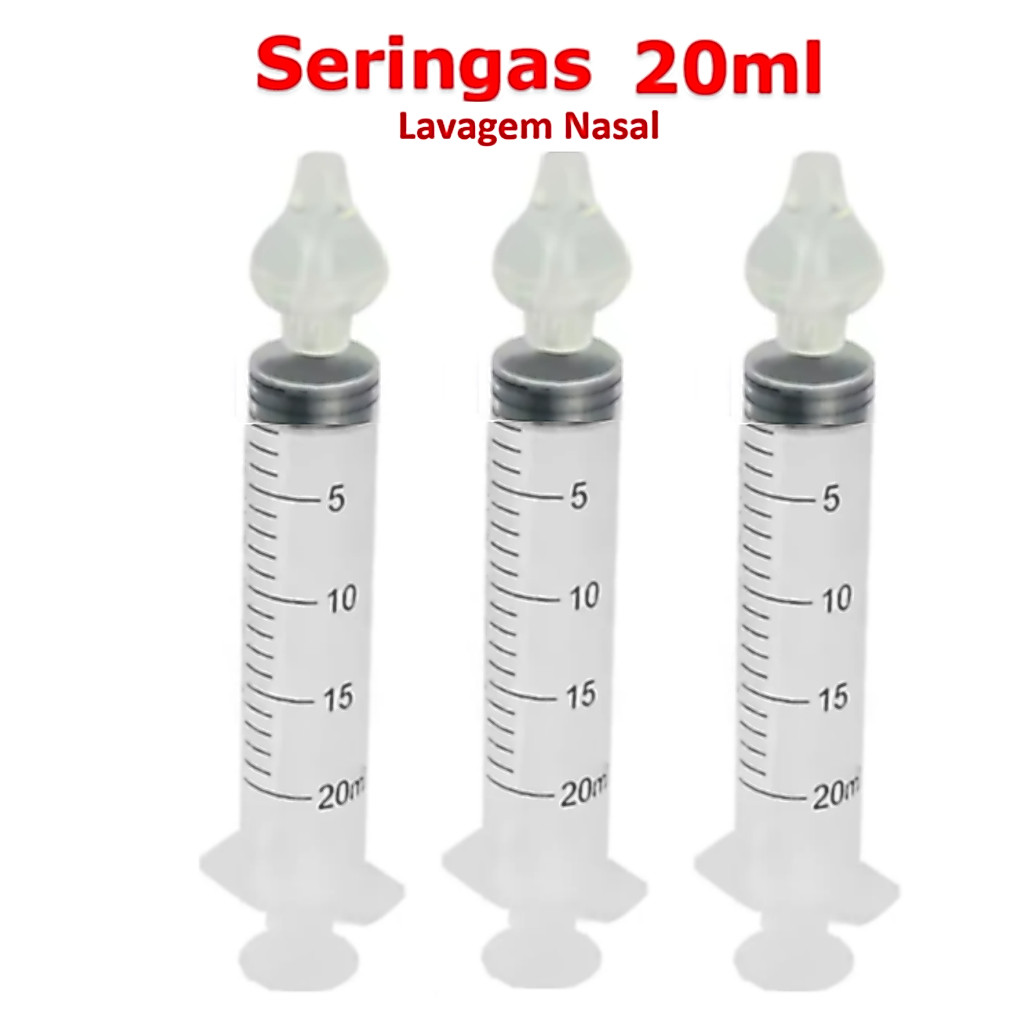 Kit de Seringas 20 ML Para Lavagem Limpeza Higiene