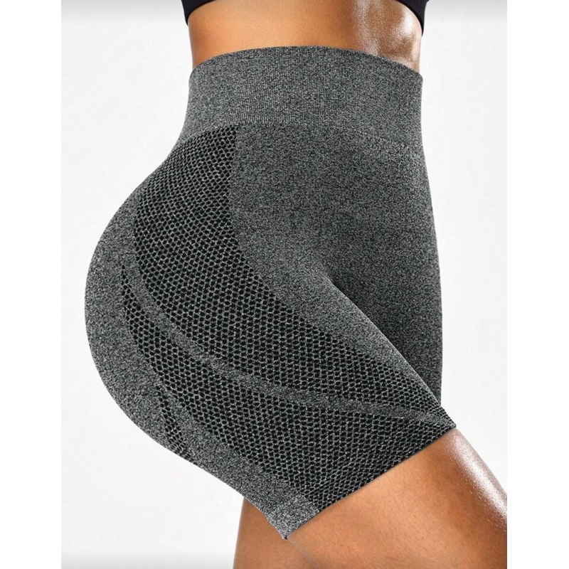 Shorts de Exercício Sem Costura de Cintura Alta C