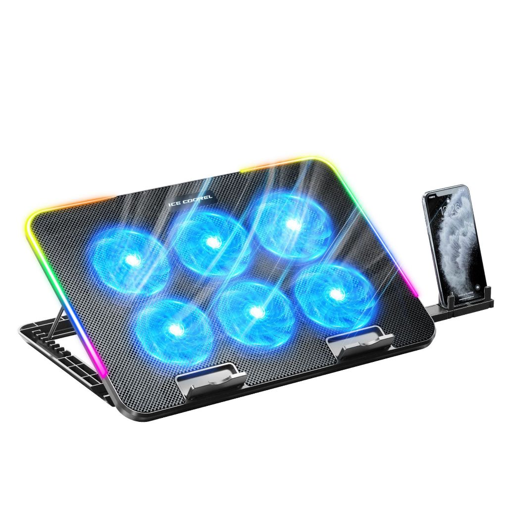 Suporte Base Gamer para Notebook com 6 Coolers RGB