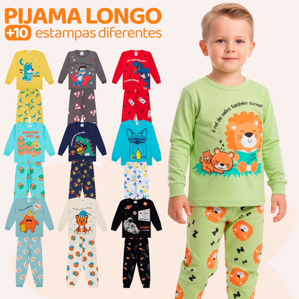 Kit Sortido 2 ou 4 Peças Pijama Infantil Menino M