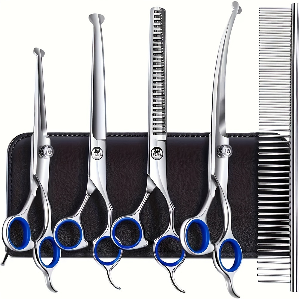 2/5 PCS Pet Tesoura De Corte De Cabelo, Galvanizad