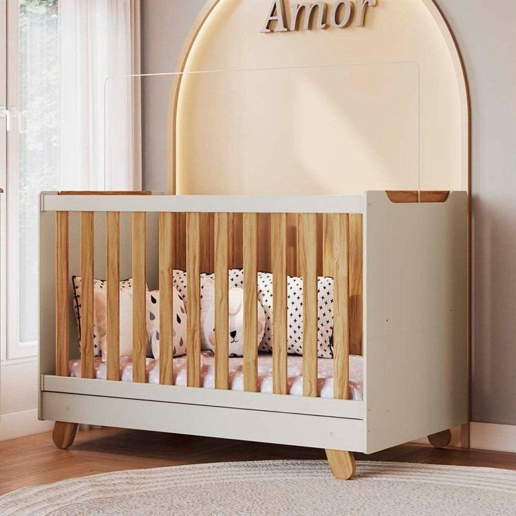 Berço Minicama 4 em 1 Americano 100% MDF Levy Esp