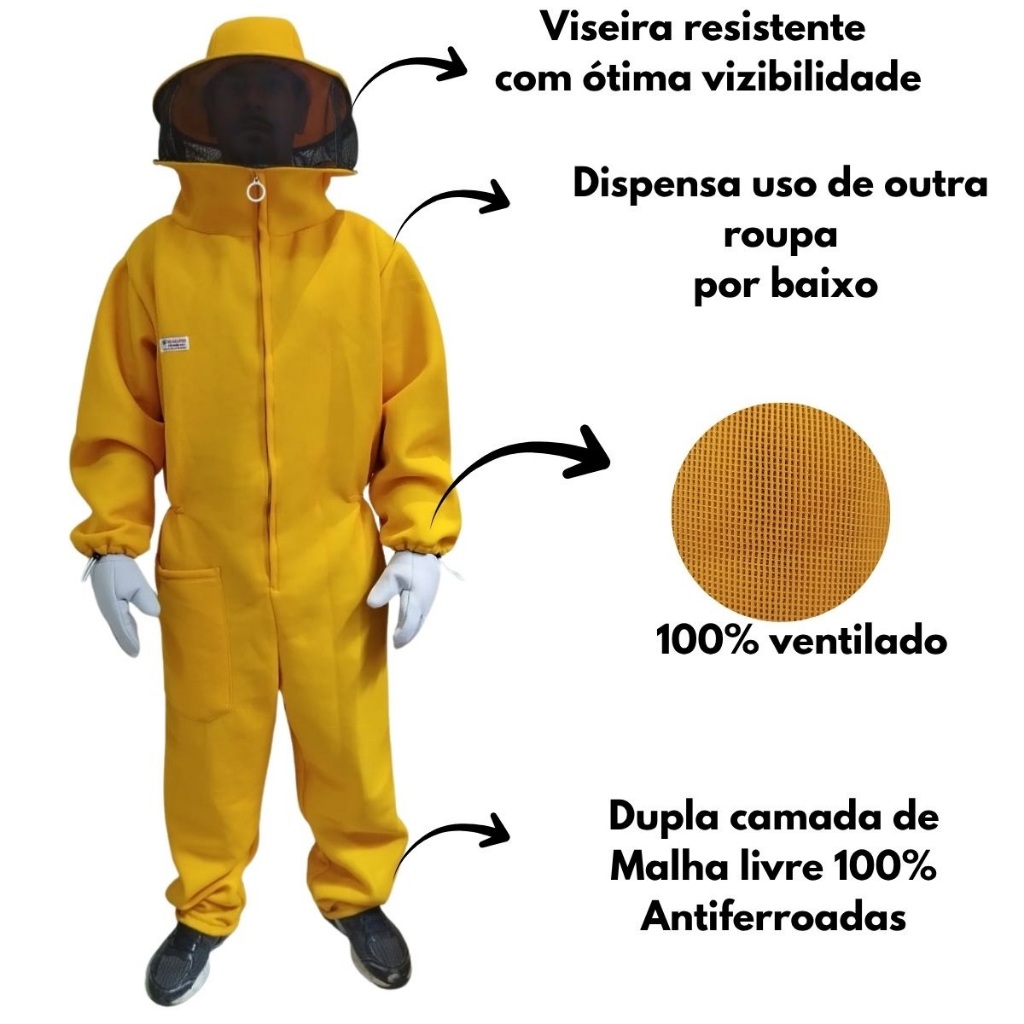 Macacão apicultor apicultura 100% anti-ferroadas