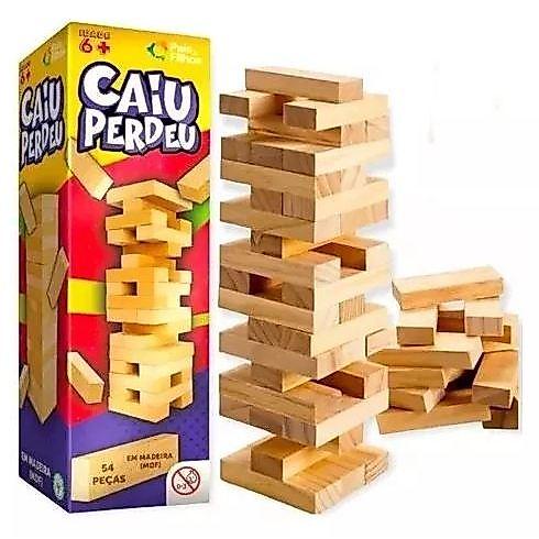 Jogo Caiu Perdeu Pais E Filhos de Madeira Jogo da 