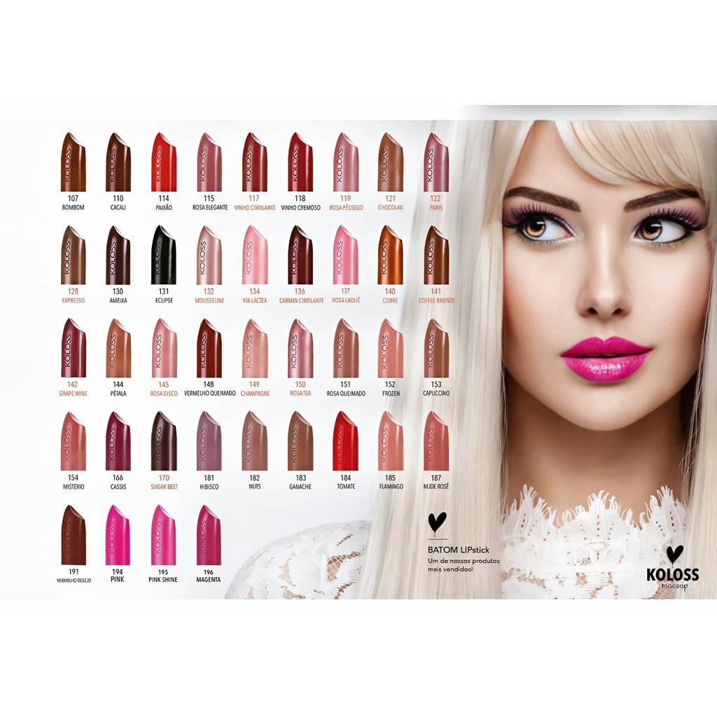 Batom Lipstick KOLOSS – CORES VARIADAS