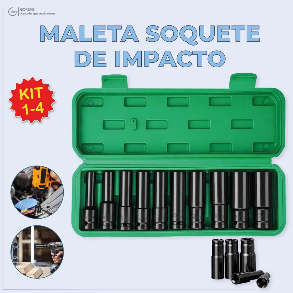 Maleta Soquete de Impacto Material de Aço Carbono