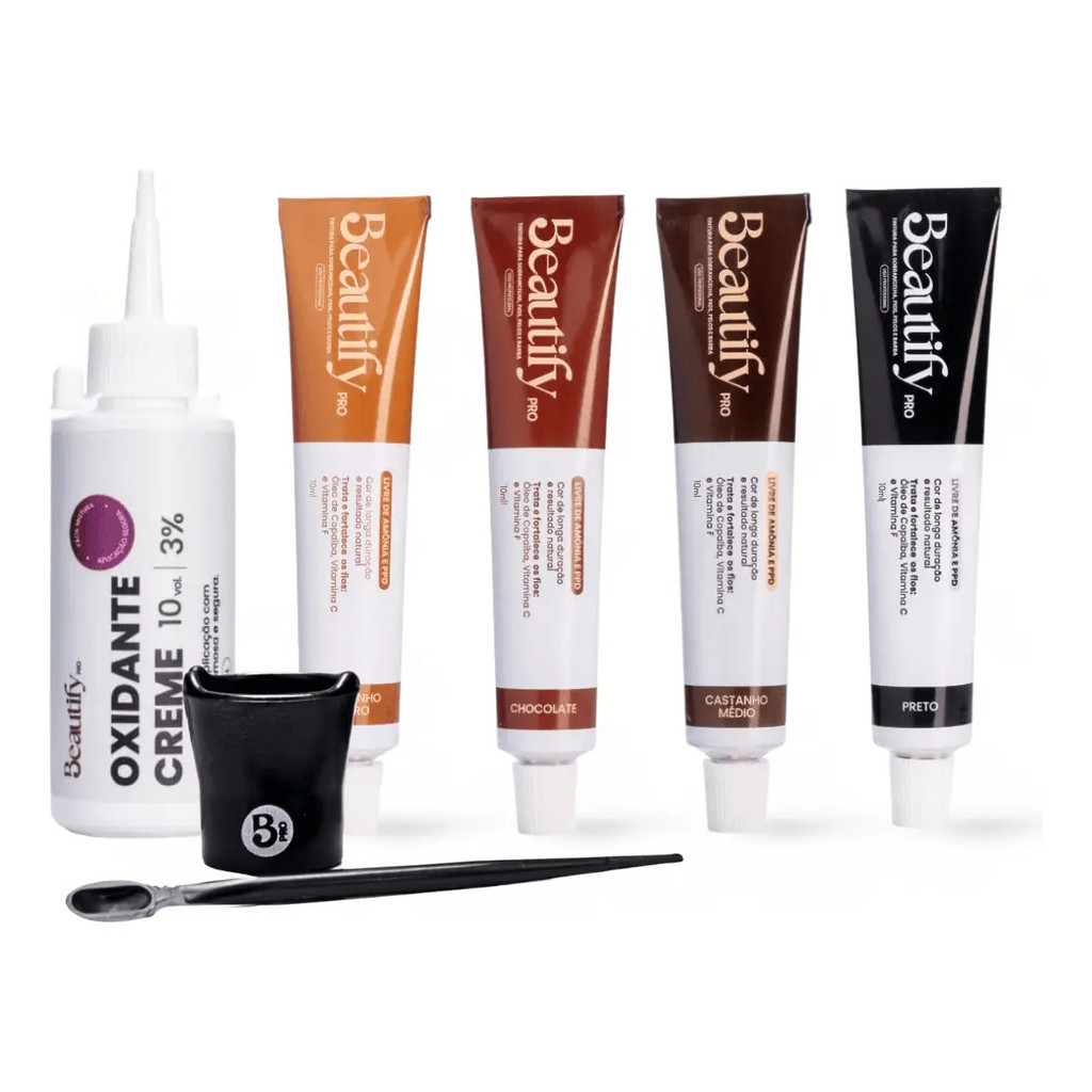 Kit Tintura Para Sobrancelhas, Fios, Pelos E Barba